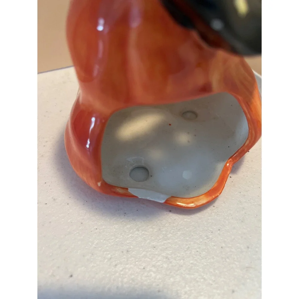 Ceramic Halloween Pumpkin Witch Hat Tea Light Holder Jack-O-Lantern Decor 6in